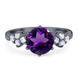 Art Deco Round Natural Stone Cluster Ring