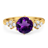 Art Deco Round Natural Stone Cluster Ring