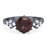 Art Deco Round Natural Stone Cluster Ring