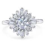 Art Deco Round Natural Stone Cocktail Ring