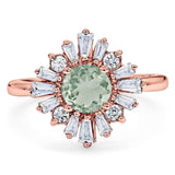 Art Deco Round Natural Stone Cocktail Ring