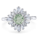 Art Deco Round Natural Stone Cocktail Ring