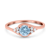 Art Deco Round Natural Stone Wedding Ring