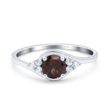 Art Deco Round Natural Stone Wedding Ring