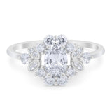 Art Deco Oval Natural Stone Flower Ring