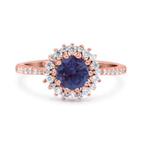 Floral Art Deco Round Natural Stone Ring