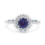 Floral Art Deco Round Natural Stone Ring