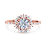 Floral Art Deco Round Natural Stone Ring