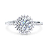 Floral Art Deco Round Natural Stone Ring