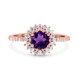 Floral Art Deco Round Natural Stone Ring