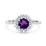 Floral Art Deco Round Natural Stone Ring