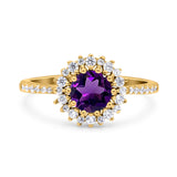 Floral Art Deco Round Natural Stone Ring