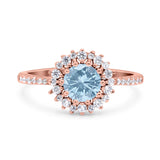 Floral Art Deco Round Natural Stone Ring