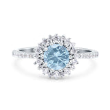 Floral Art Deco Round Natural Stone Ring