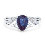 Art Deco Pear Teardrop Natural Stone Ring