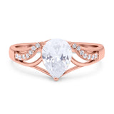 Art Deco Pear Teardrop Natural Stone Ring