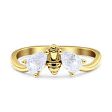 Bumblebee Ring 7mm Teardrop Pear Cubic Zirconia 925 Sterling Silver