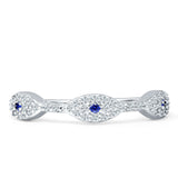 Art Deco 4mm Evil Eye Marquise Band Cluster Cubic Zirconia 925 sterling Silver