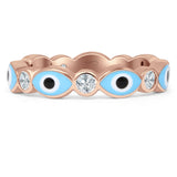 Evil Eye Ring CZ Full Eternity Band.