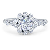 Vintage Style Round Natural Stone Flower Ring