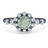 Vintage Style Round Natural Stone Flower Ring