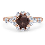 Vintage Style Round Natural Stone Flower Ring