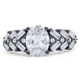 Oval Natural Stone Wedding Cocktail Ring