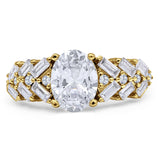Oval Natural Stone Wedding Cocktail Ring