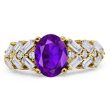Oval Natural Stone Wedding Cocktail Ring