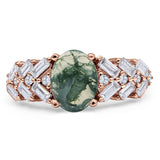 Oval Natural Stone Wedding Cocktail Ring
