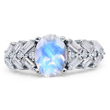 Oval Natural Stone Wedding Cocktail Ring