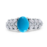 Oval Natural Stone Wedding Cocktail Ring