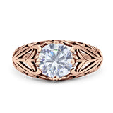 Round CZ Floral Ring
