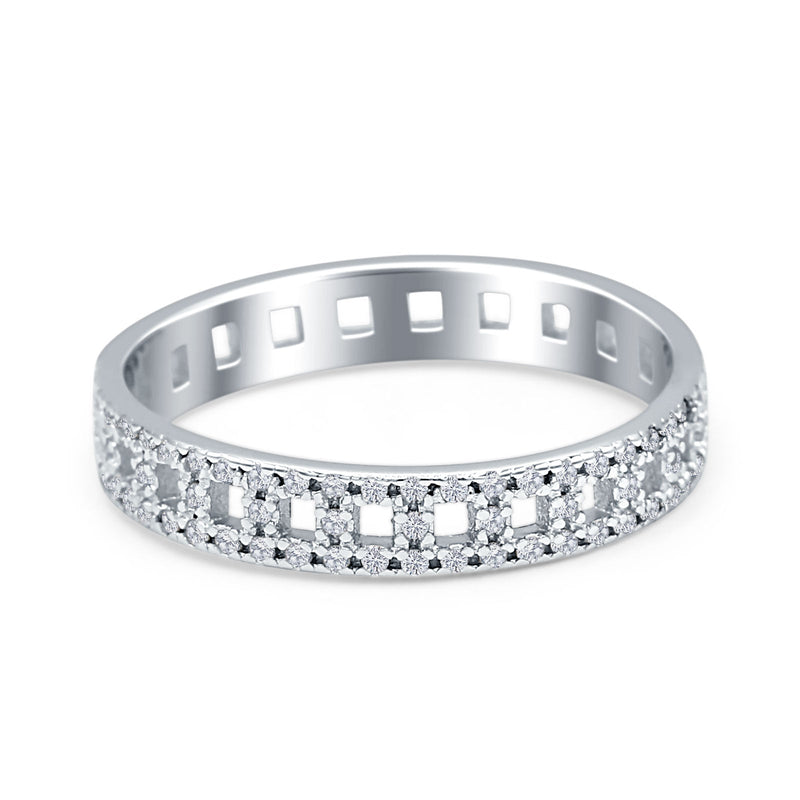Round CZ Filigree Band