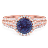 Art Deco Round Natural Stone Stackable Ring