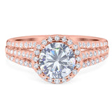 Art Deco Round Natural Stone Stackable Ring