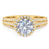 Art Deco Round Natural Stone Stackable Ring
