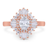 Floral Art Deco Halo Ring