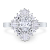 Floral Art Deco Halo Ring