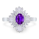 Floral Art Deco Halo Ring