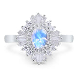 Floral Art Deco Halo Ring