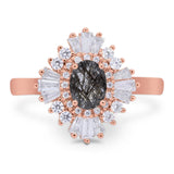 Floral Art Deco Halo Ring