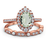 Art Deco Two Piece Oval Natural Stone Ring