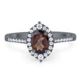 Art Deco Oval Natural Stone Wedding Ring