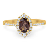 Art Deco Oval Natural Stone Wedding Ring