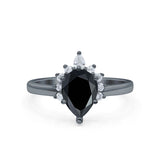 Pear Teardrop Natural Stone Floral Ring
