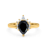 Pear Teardrop Natural Stone Floral Ring