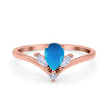 Pear Teardrop Natural Stone Chevron Ring