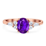 Oval Natural Stone Art Deco Ring