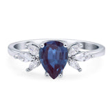 Art Deco Pear Teardrop Natural Stone Ring